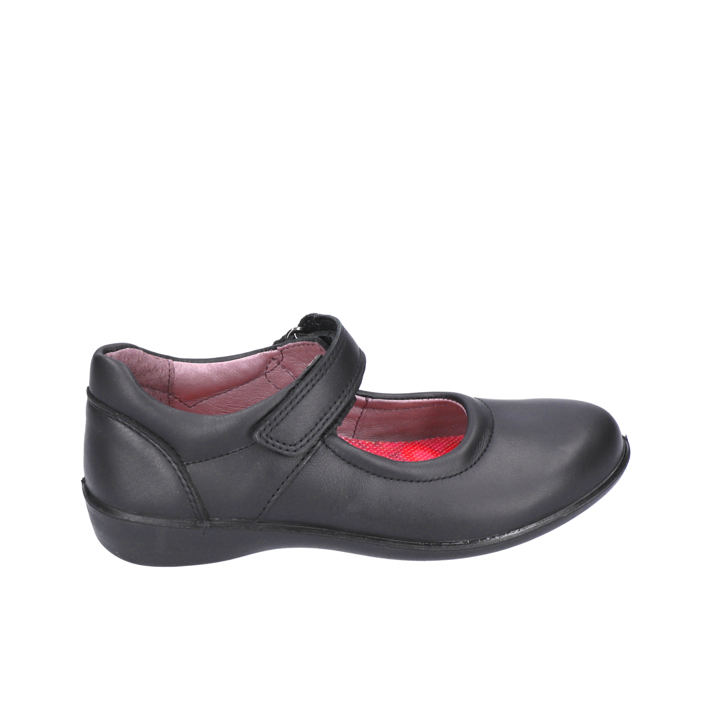 Beth Black Leather Girl's School Shoe