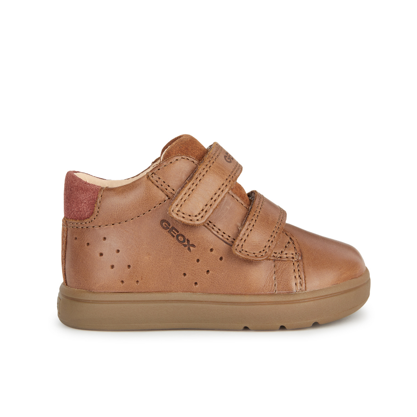 Biglia Baby Boy's Cognac Brown Waxed Leather and Suede Shoe