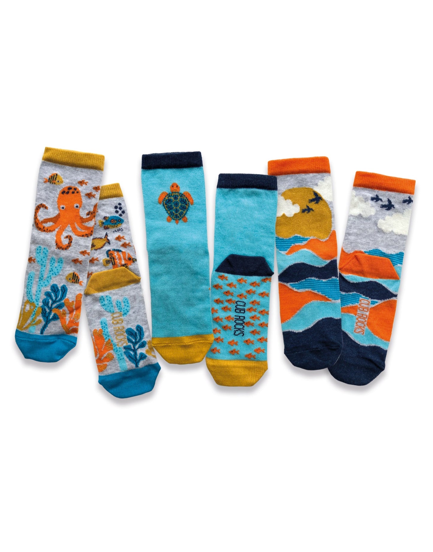 3pk New Kids Cotton Ocean Ankle Socks