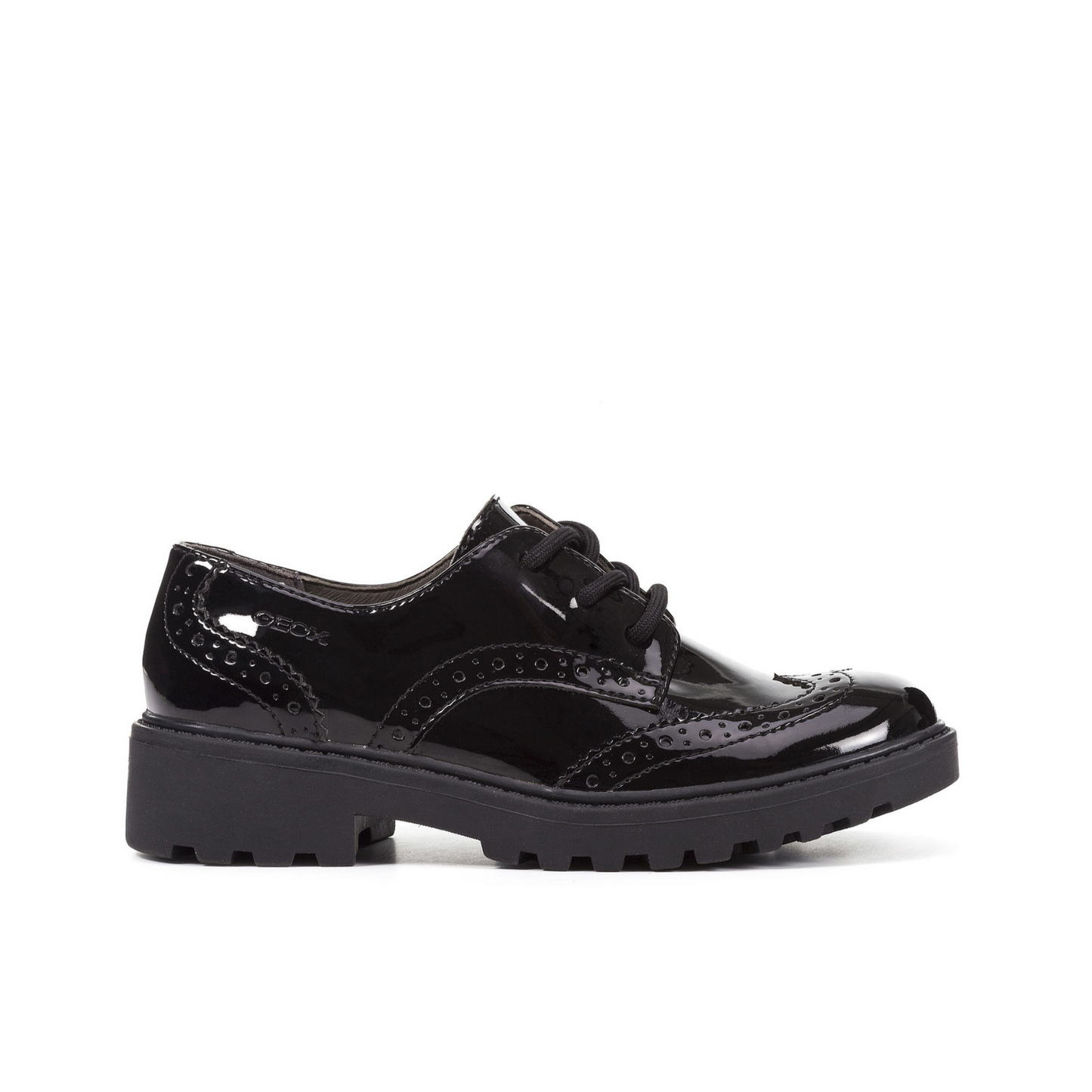 Casey Lace-Up Brogue Patent Girl's School Shoe