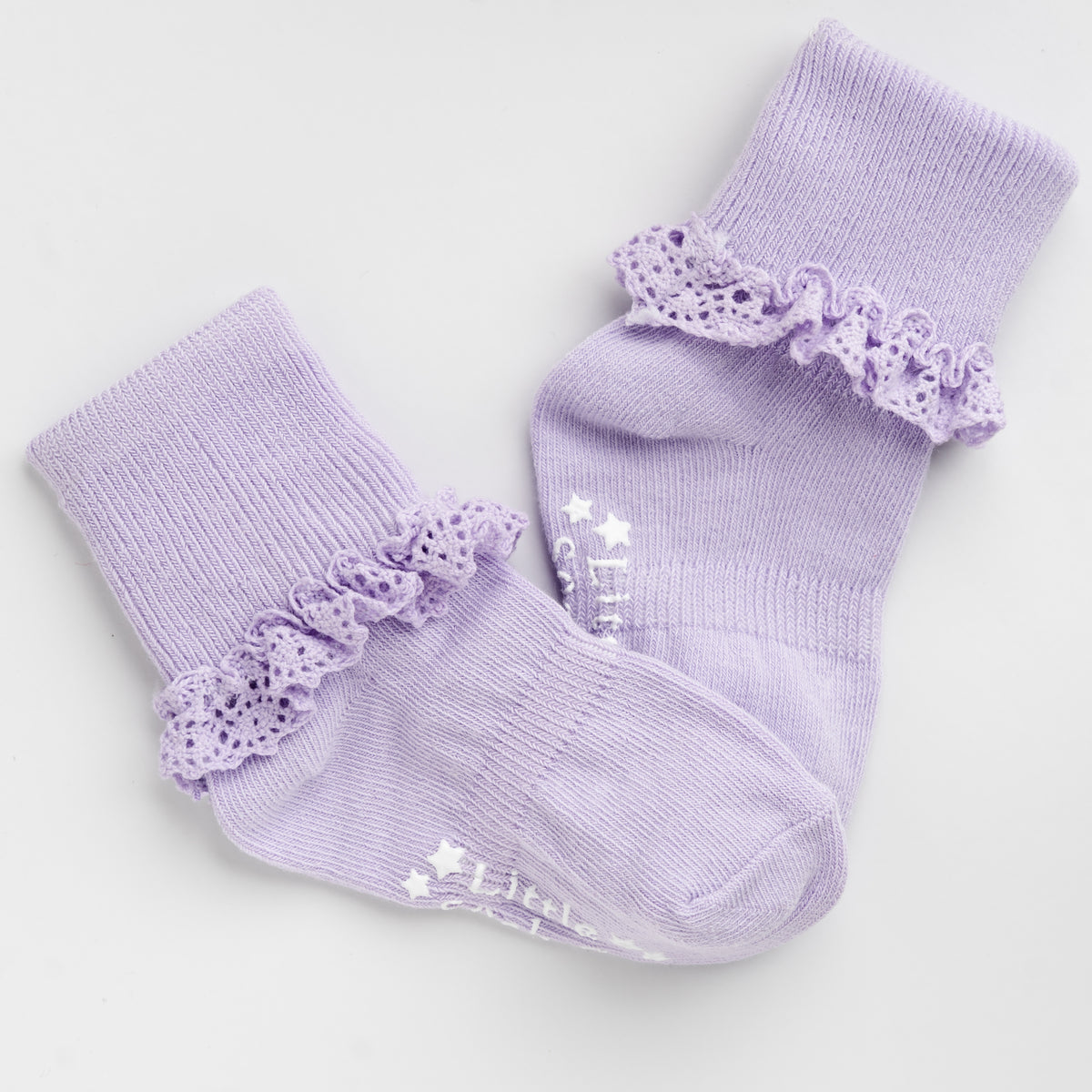 Frilly Amethyst Non Slip Stay On Socks