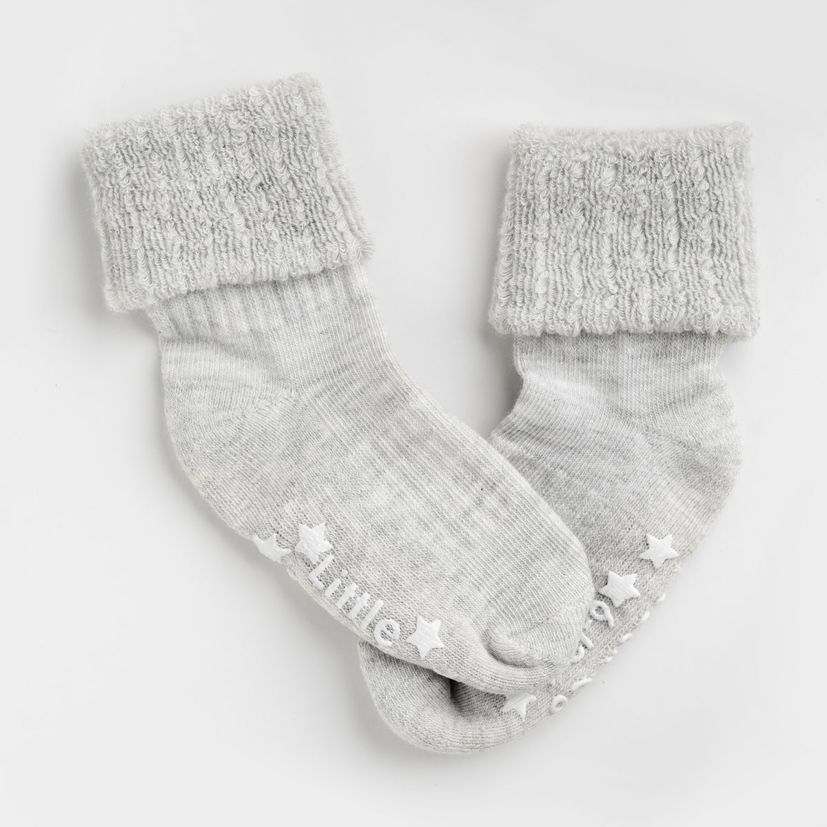 Non Slip Stay On Cosy Cloud Grey Terry Socks