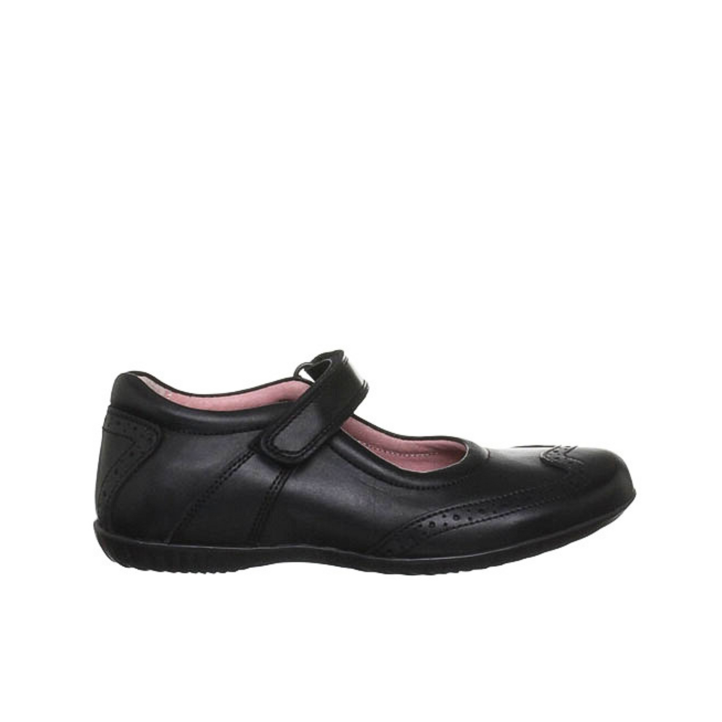 Expo 3 Black Leather Mary-Jane Girls School Shoe