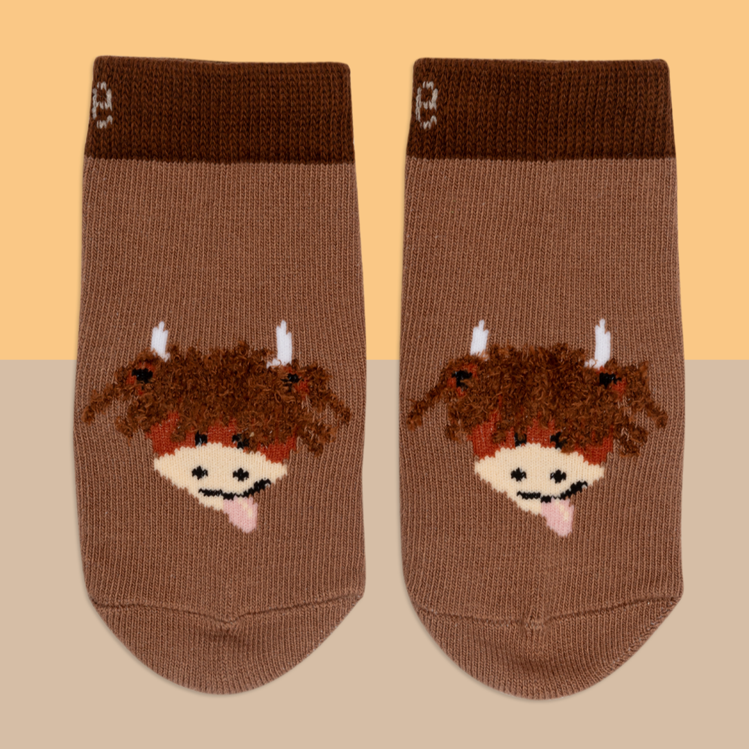 Neutral Hamish The Highland Cow Socks