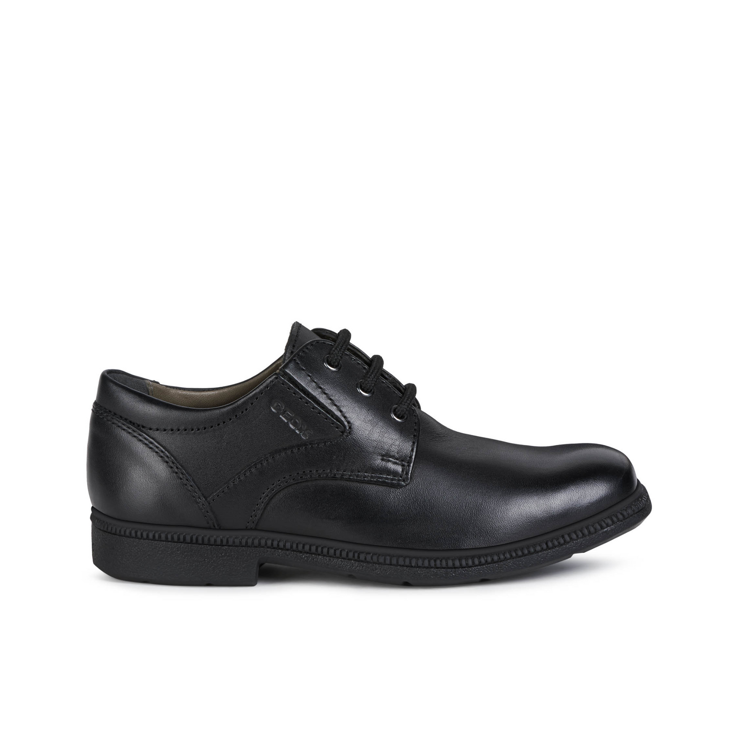 Federico C Black Leather-Lace-up Boys School Shoe