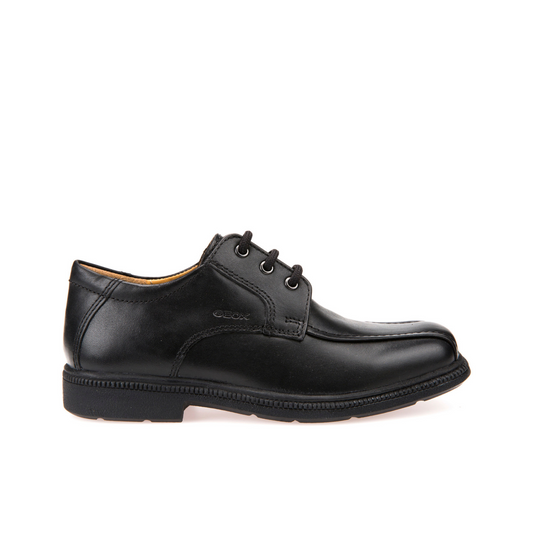 Federico H Black Leather Lace-up Boys School Shoe