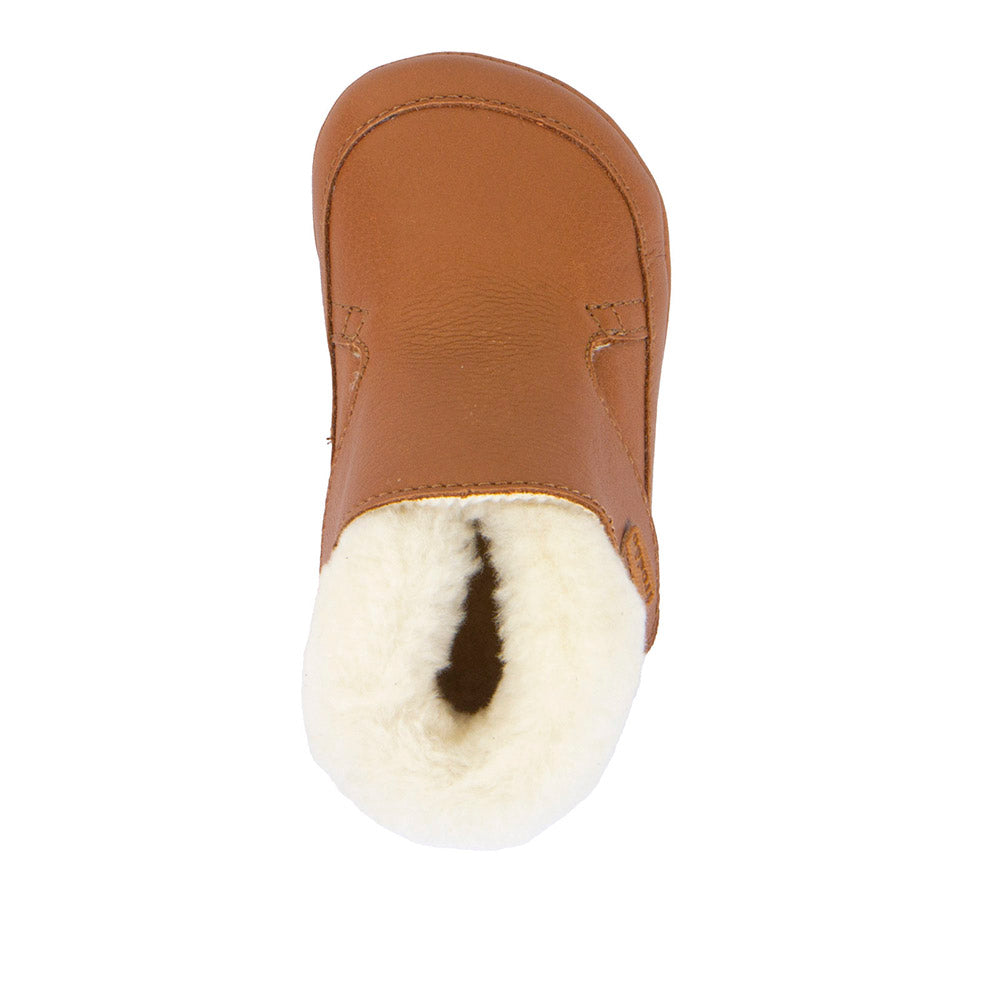 Barefoot Furry Cognac Leather Pre Walkers