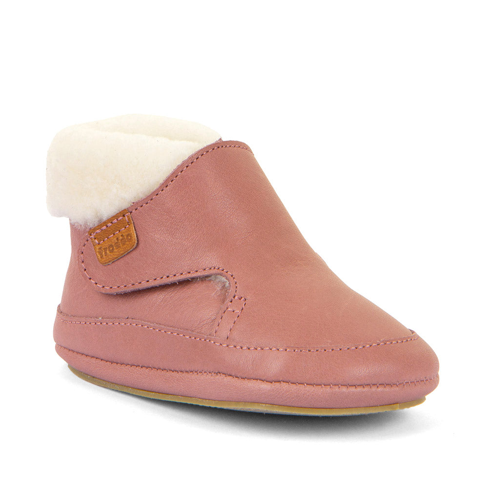 Barefoot Furry Dark Pink Leather Pre Walkers