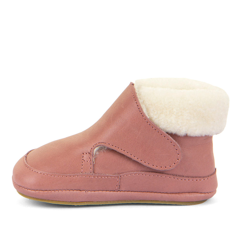 Barefoot Furry Dark Pink Leather Pre Walkers