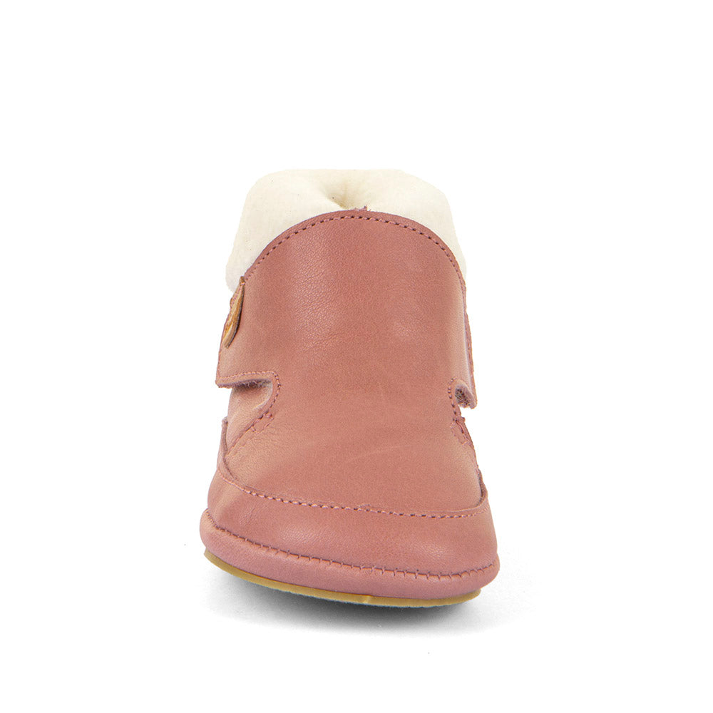 Barefoot Furry Dark Pink Leather Pre Walkers