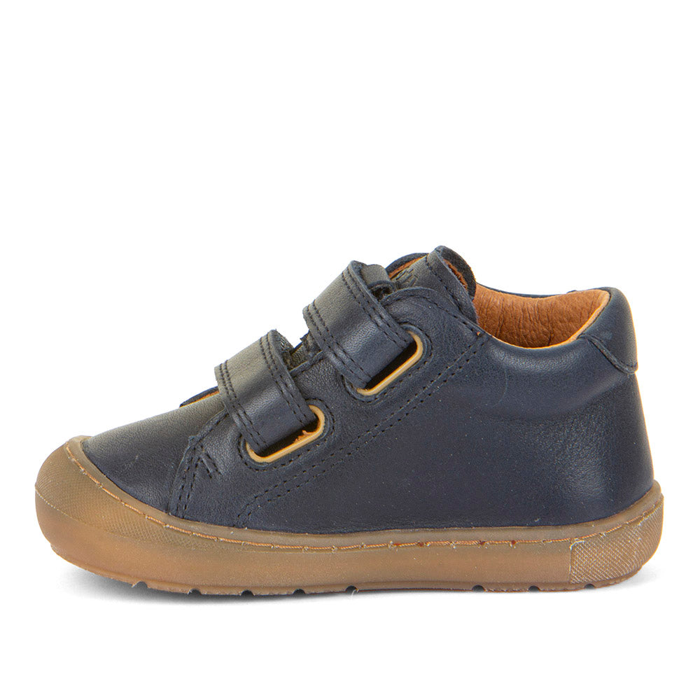 Ollie Dark Blue Leather First Walking Shoe