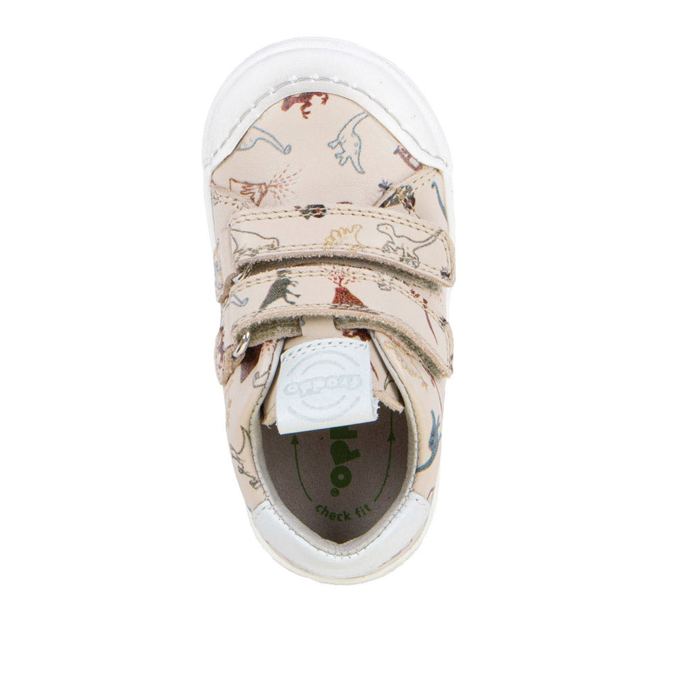 Rosario Dinosaur Print Leather First Walking Shoe