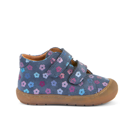 Ollie S Blue Flowers First Walking Shoe