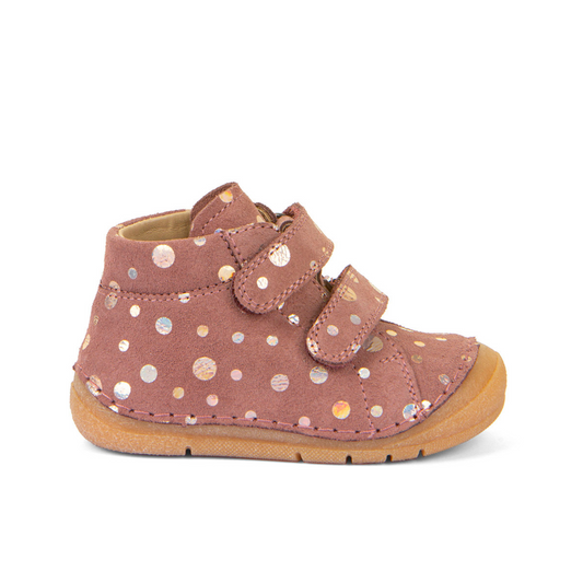 Paix Up Pink Gold Leather First Walking Boot
