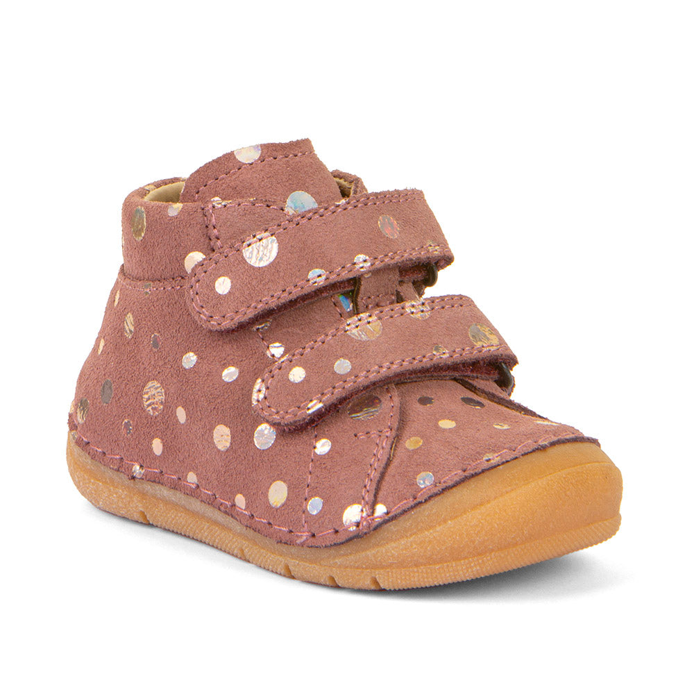 Paix Up Pink Gold Leather First Walking Boot