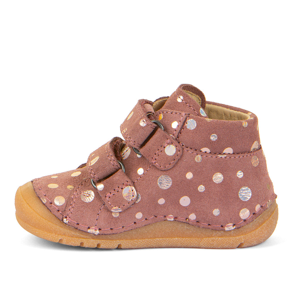 Paix Up Pink Gold Leather First Walking Boot