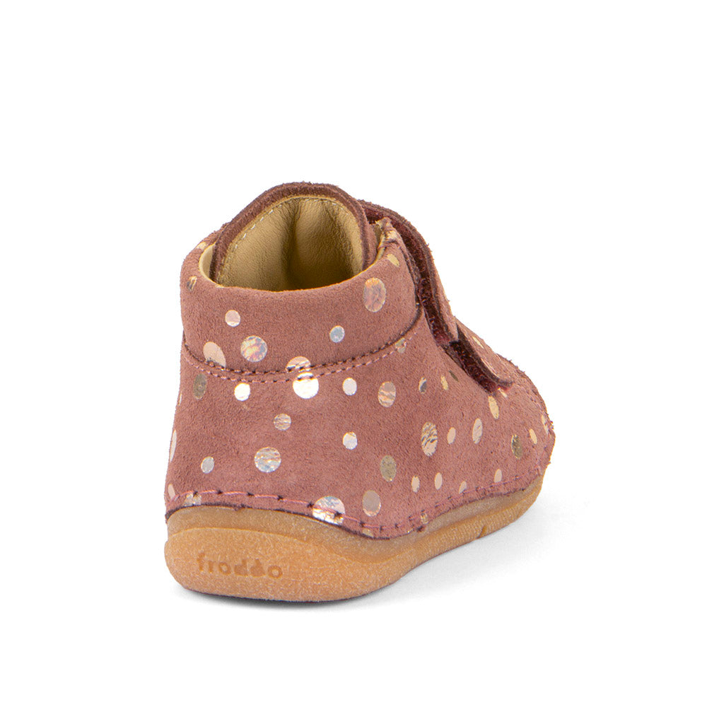 Paix Up Pink Gold Leather First Walking Boot