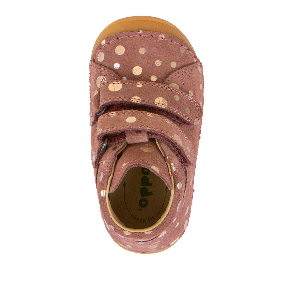 Paix Up Pink Gold Leather First Walking Boot