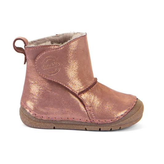 Paix Up Warm Lined Pink Gold Leather Winter Boot