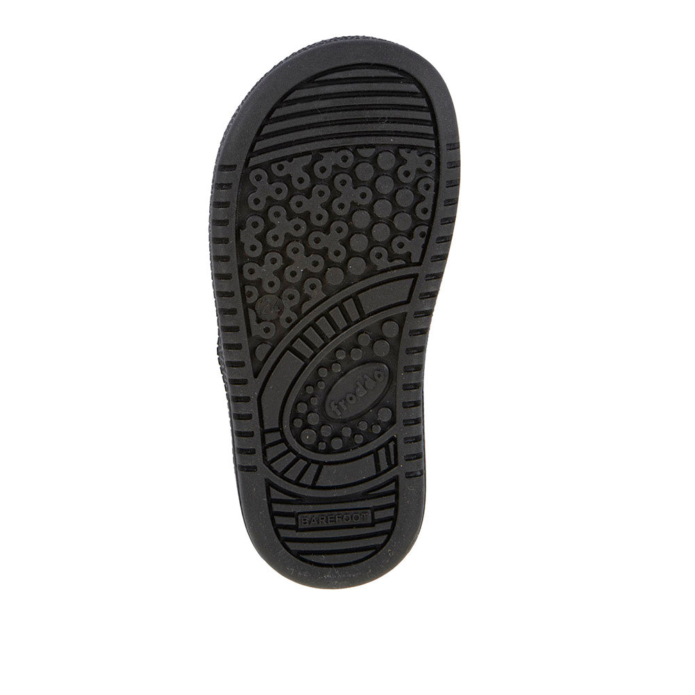 Sandra Barefoot Black Leather Girl's T-Bar School Shoe