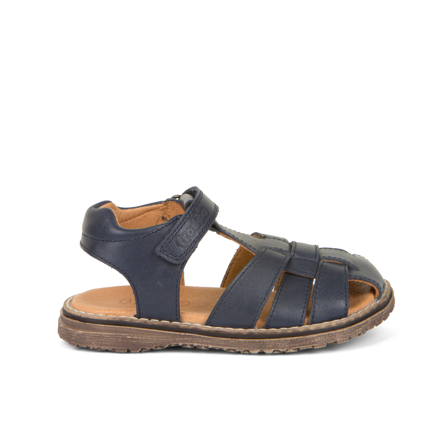Daros Navy Leather Closed Toe Fisherman Sandal