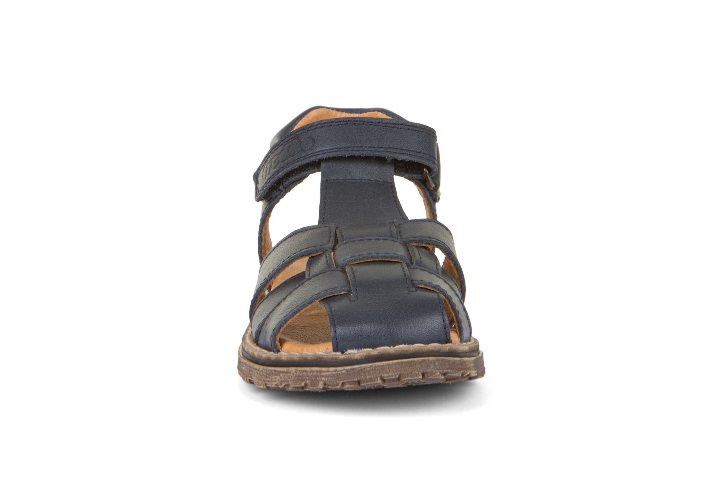 Daros Navy Leather Closed Toe Fisherman Sandal