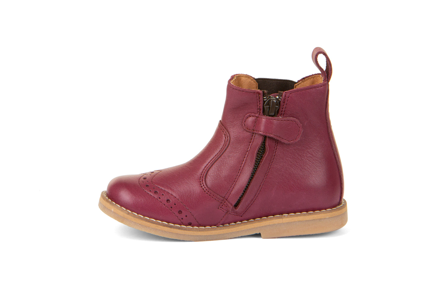 Chelys Brogue Chelsea Boot in Bordeaux Leather