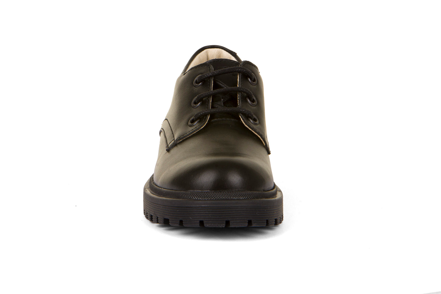 Lea Black Leather Lace Up School Shoe