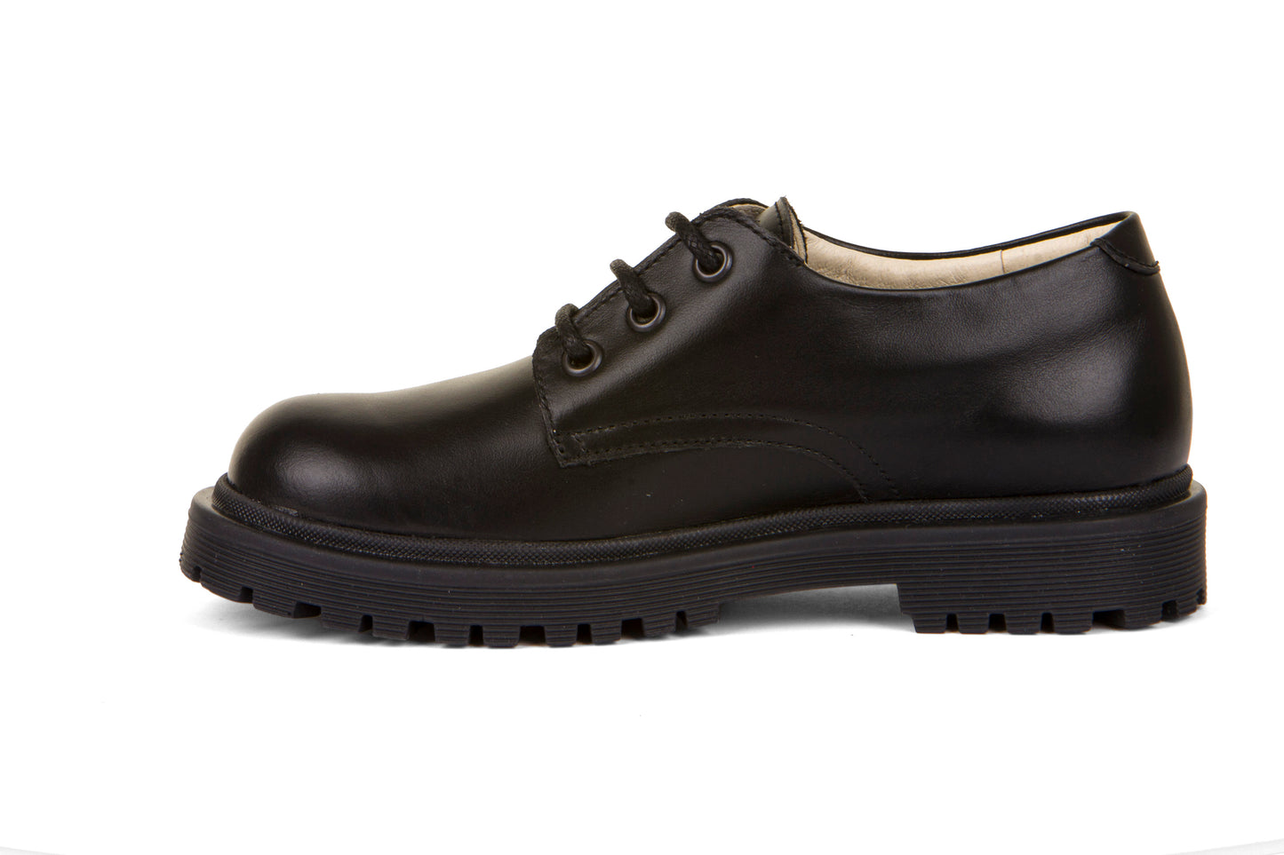 Lea Black Leather Lace Up School Shoe