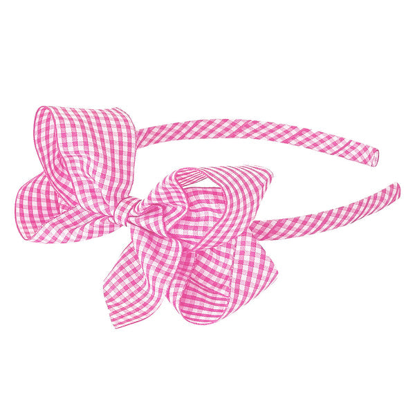 Gingham Bow Alice Band
