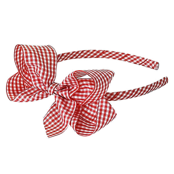 Gingham Bow Alice Band