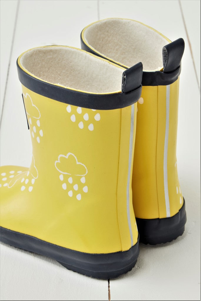 Colour Changing Cloud Wellie Yellow with bag