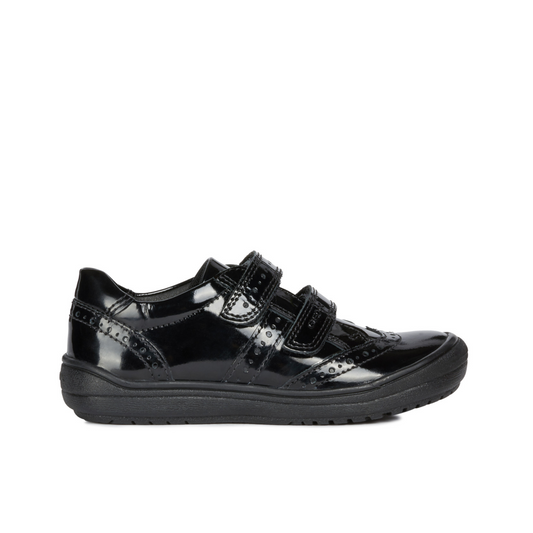 Hadriel Black Patent Leather Girls Covered School Shoe