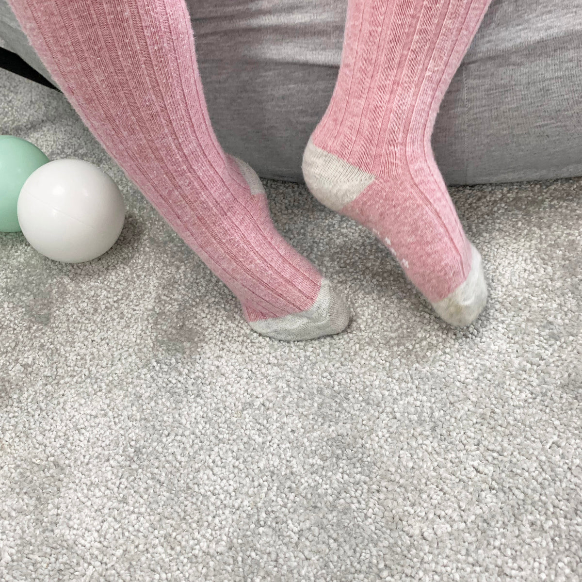 Non Slip Super Soft Ribbed Dusty Pink Baby And Toddler Tights