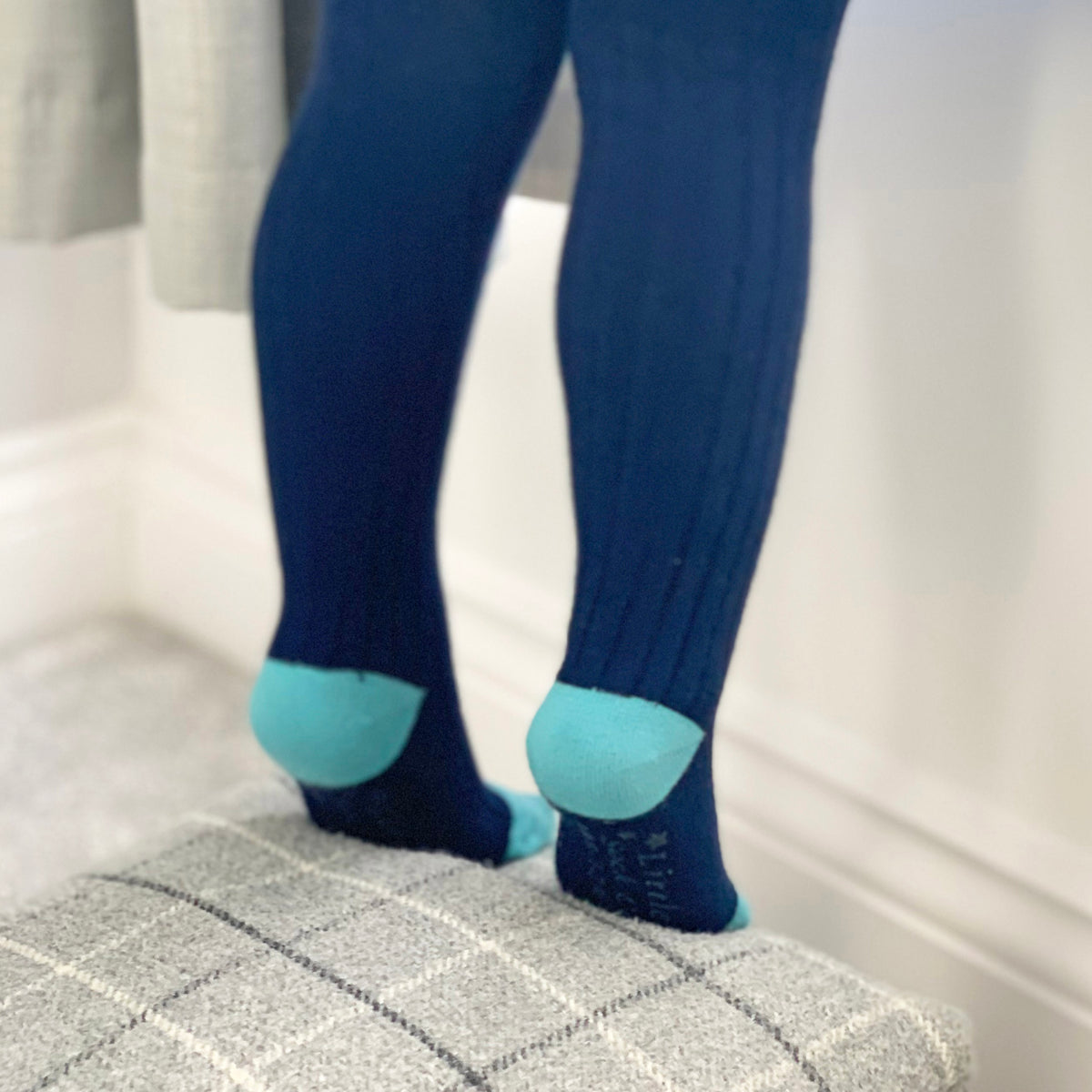 Navy Baby And Toddler Non Slip Super Soft Ribbed Tights
