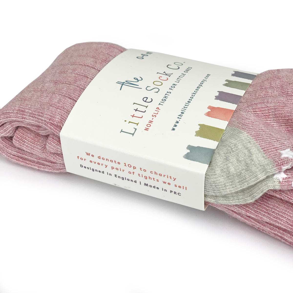 Dusty Pink Baby And Toddler Non Slip Super Soft Ribbed Tights