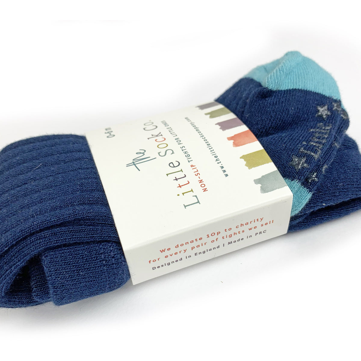 Navy Baby And Toddler Non Slip Super Soft Ribbed Tights