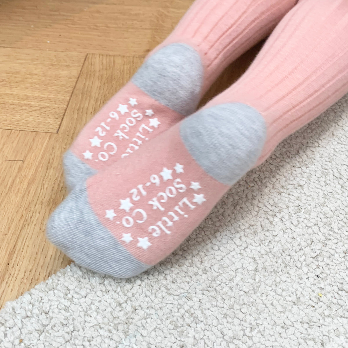 Shell Pink Baby And Toddler Non Slip Super Soft Ribbed Tights