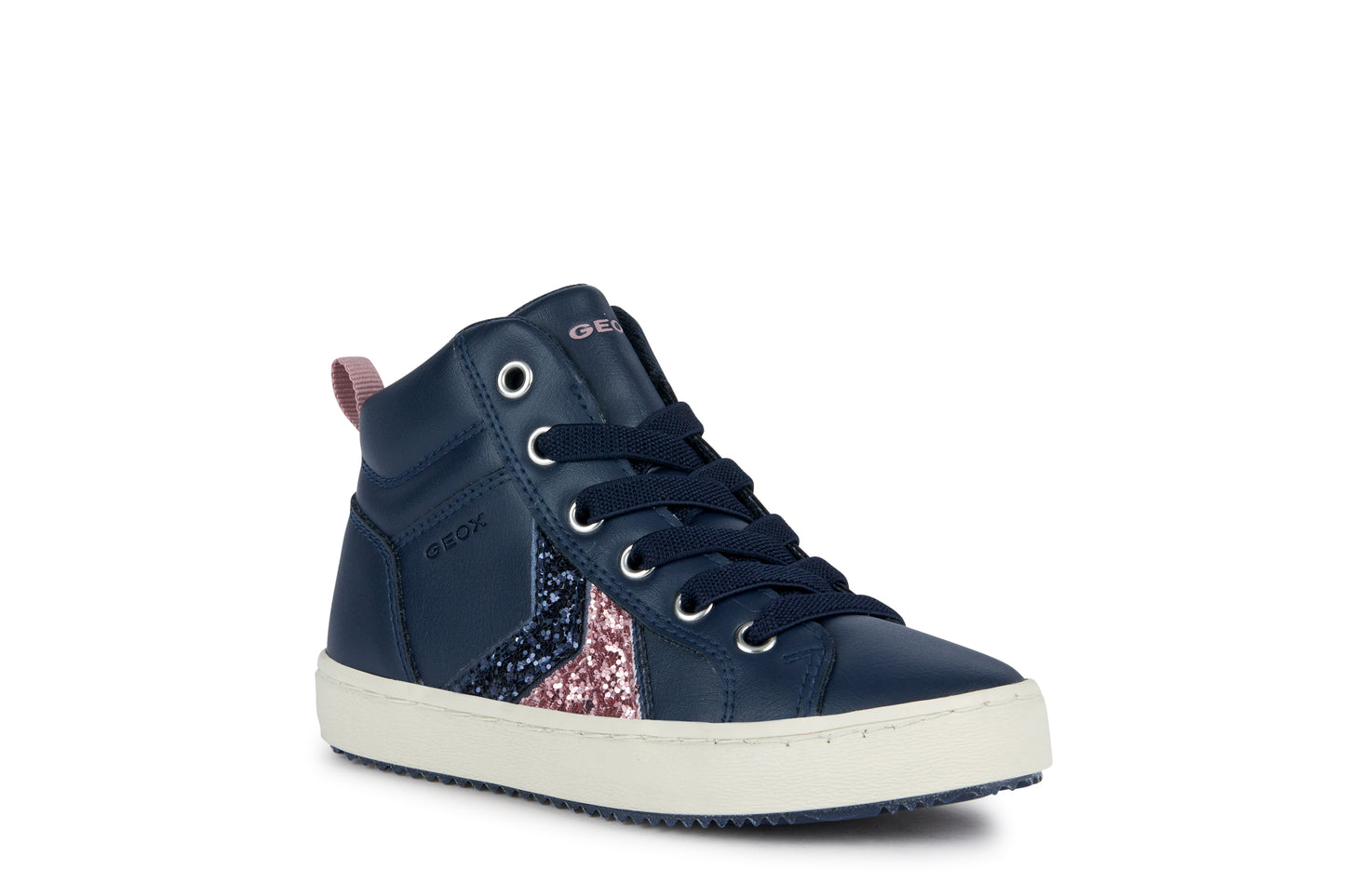 Kalispera G B Girl's Navy/Dark Pink Zipped and Lace High-Top