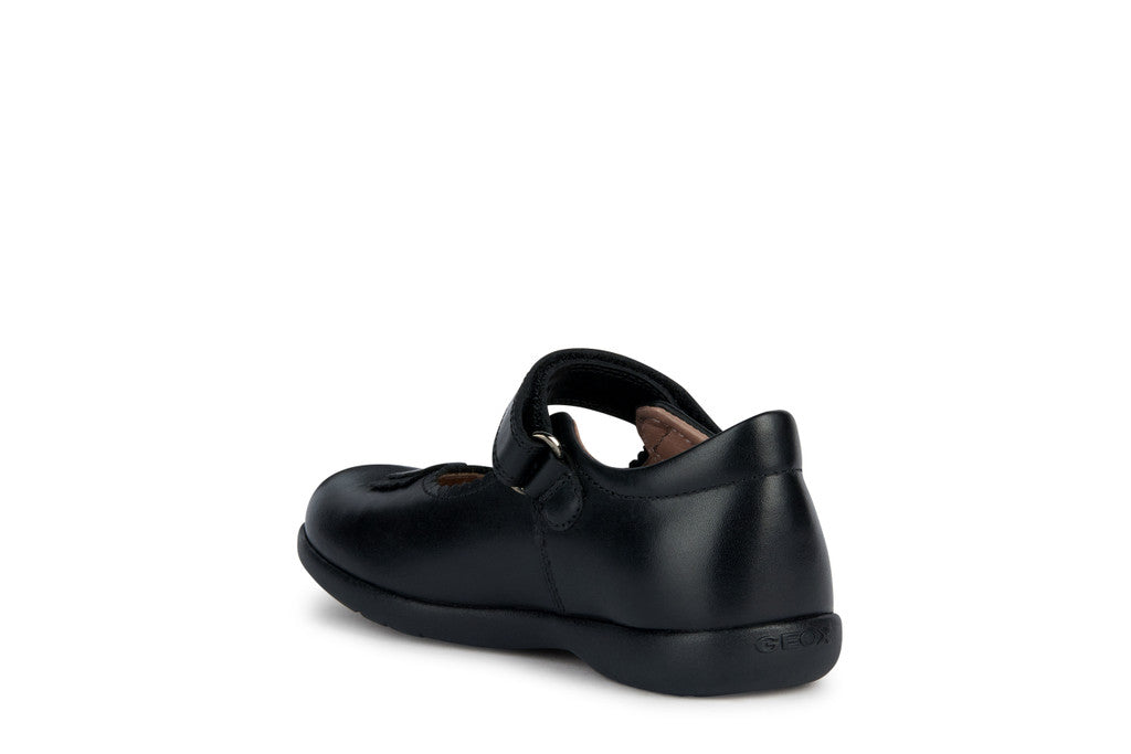 Naimara Bow Black Leather Mary Jane Style Girl's School Shoe
