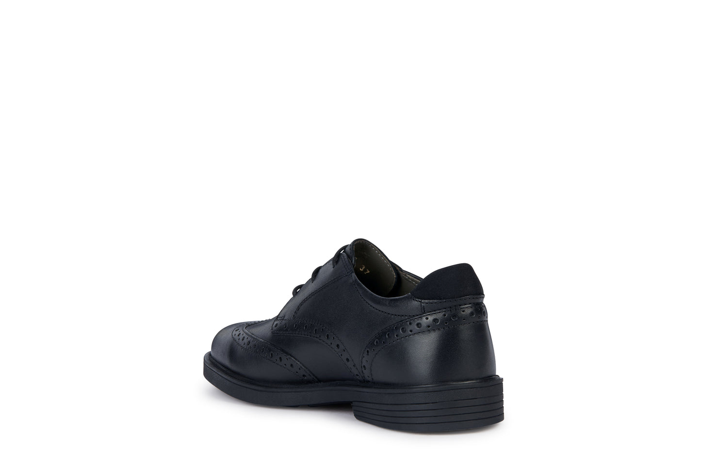 Zheeno B Black Leather Brogue Lace-up Boys School Shoe