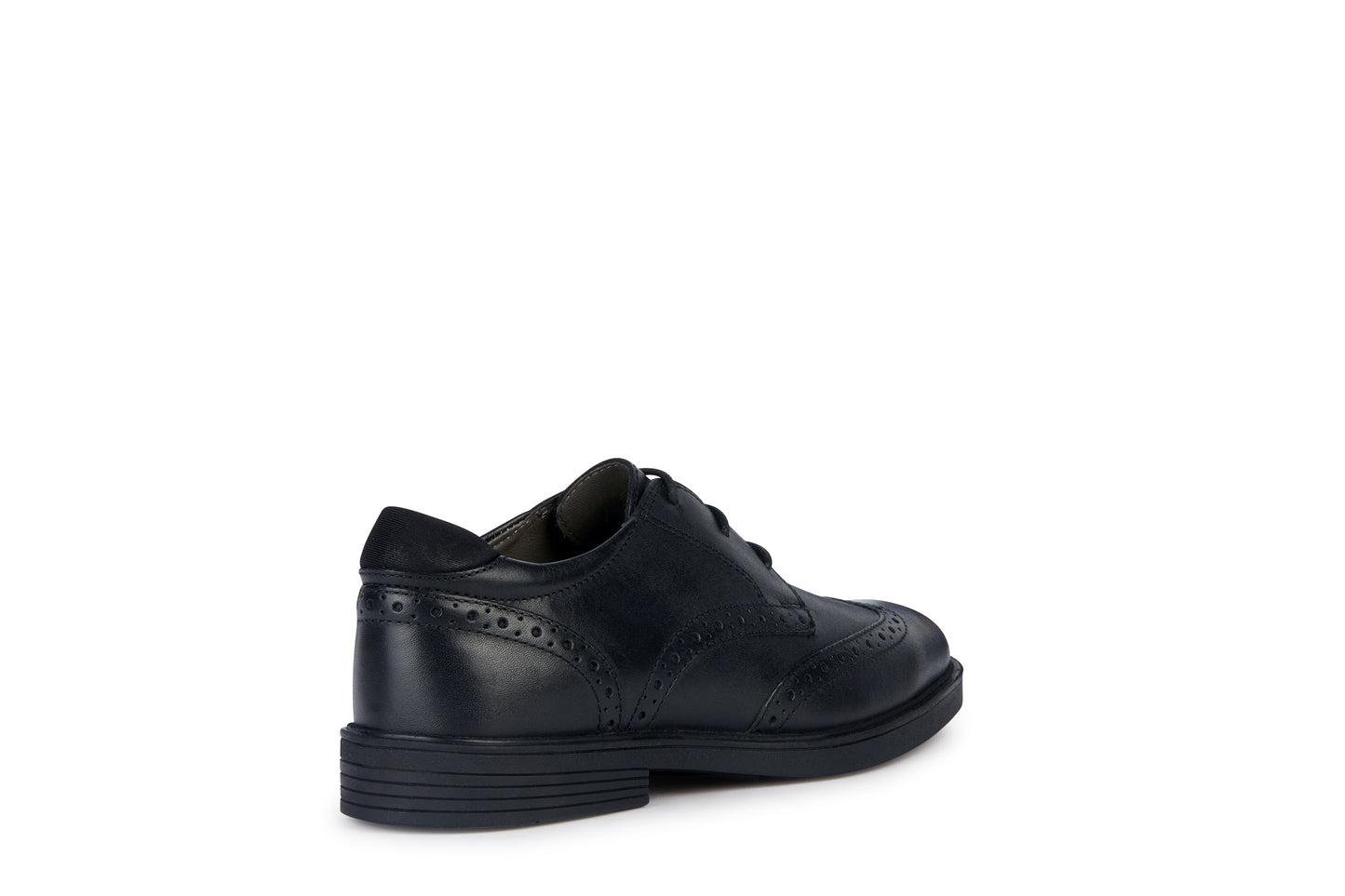 Zheeno B Black Leather Brogue Lace-up Boys School Shoe
