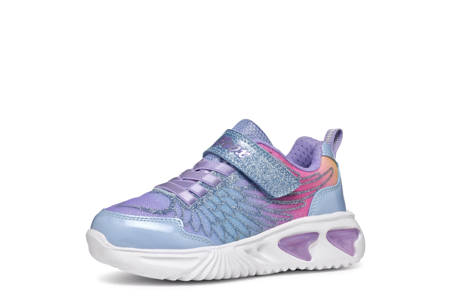 Assister Girl’s Sky Blue/Multicolour Light-up Trainer