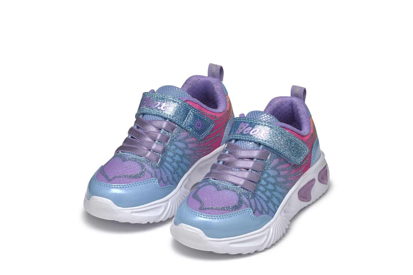 Assister Girl’s Sky Blue/Multicolour Light-up Trainer