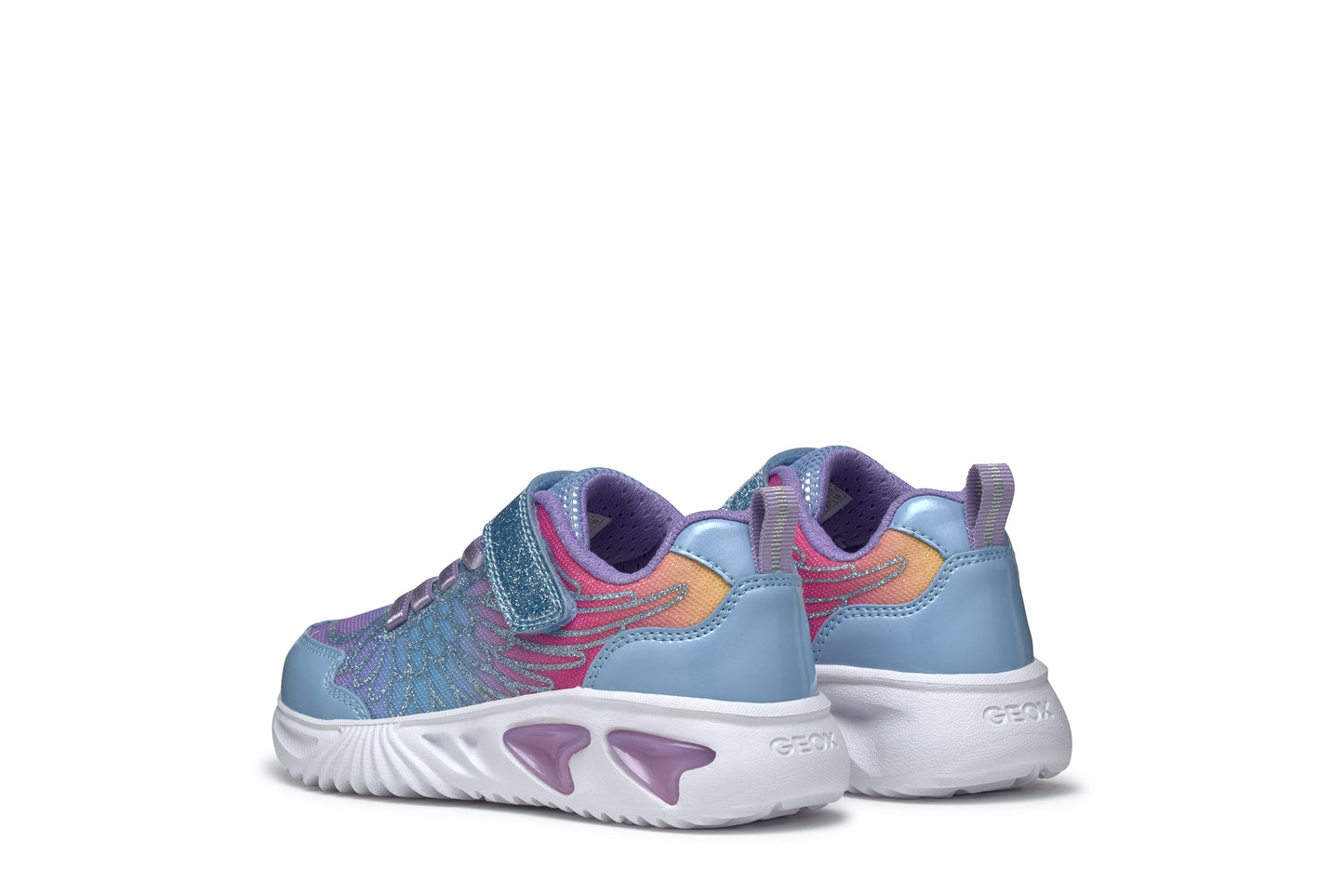 Assister Girl’s Sky Blue/Multicolour Light-up Trainer