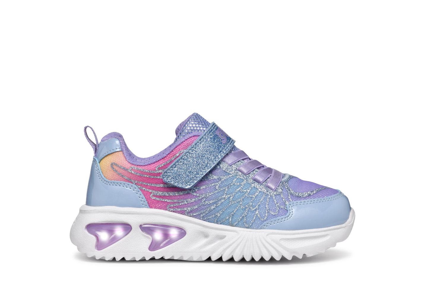 Assister Girl’s Sky Blue/Multicolour Light-up Trainer