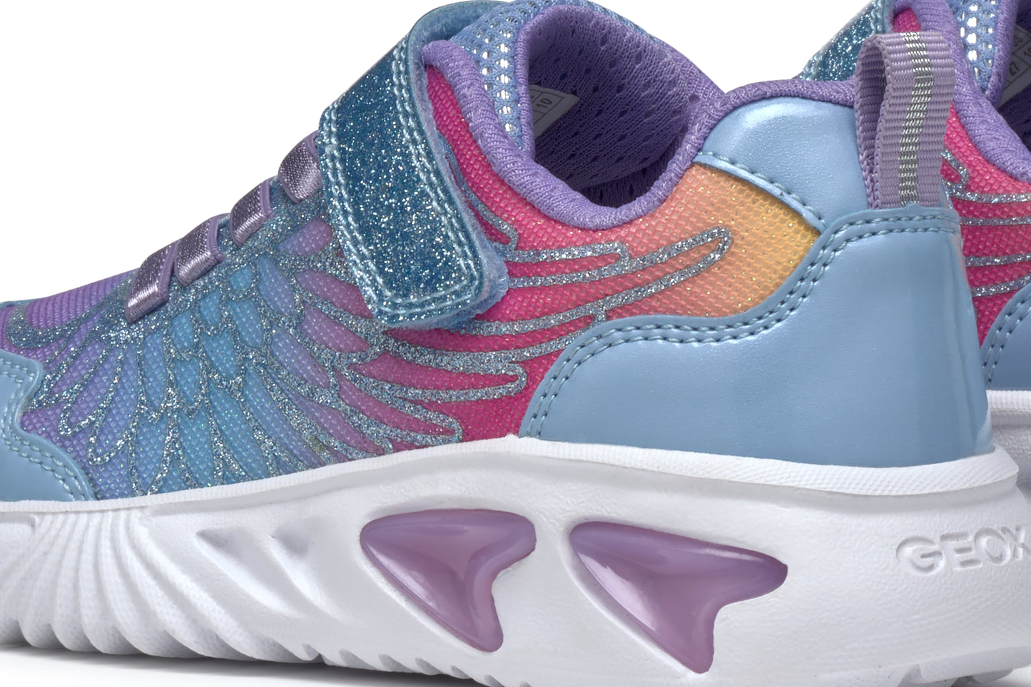 Assister Girl’s Sky Blue/Multicolour Light-up Trainer