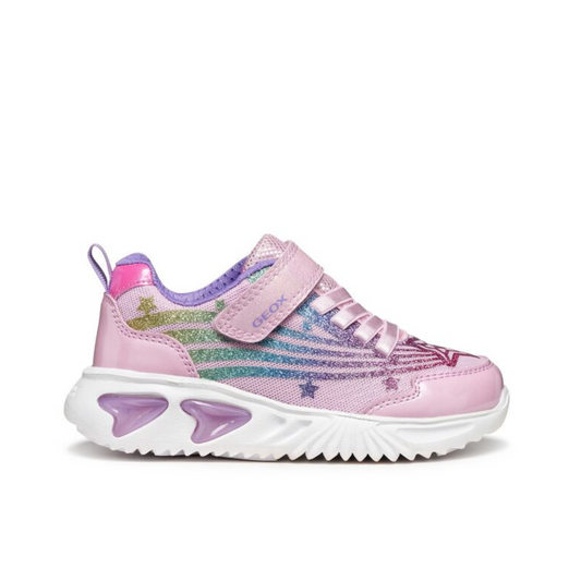 Assister Girls Pink/Multicolour Light-up Trainer