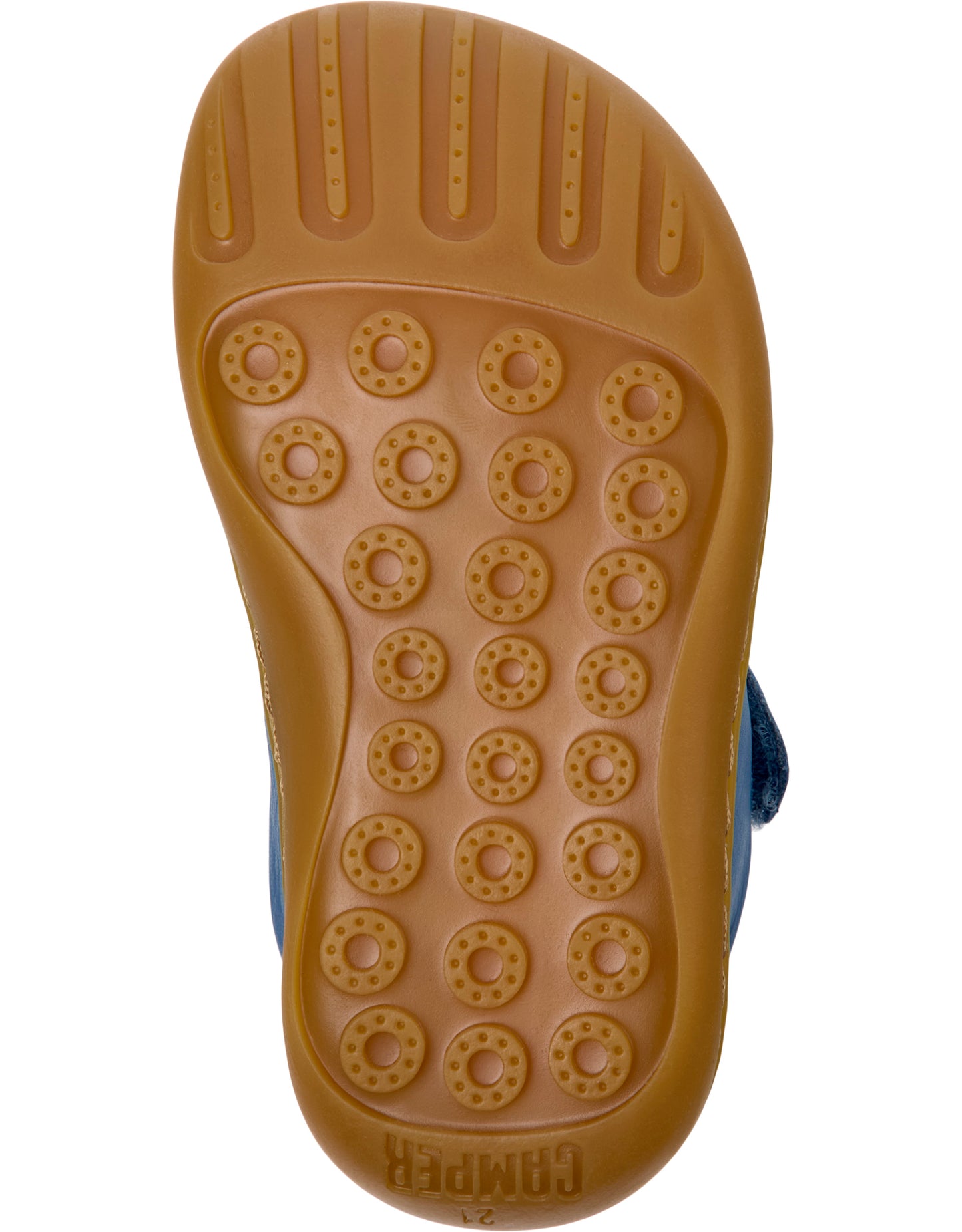 Peu Cami Blue Leather Girls T-Bar Twins Shoe