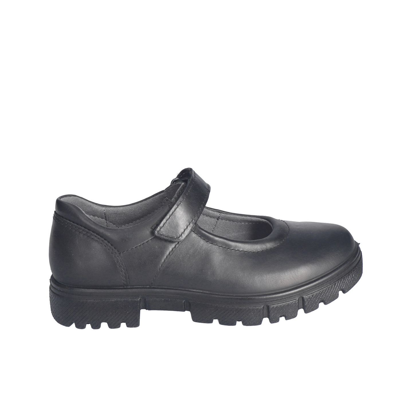 Kylie Black Leather Mary Jane Girls School Shoe.
